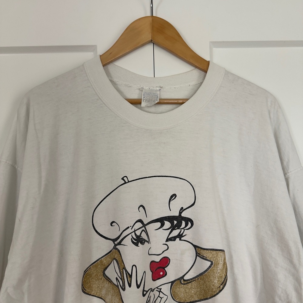 Mens Vintage Freeze NY Sistahood T Shirt Size XL White Talk To The Hand Graphic